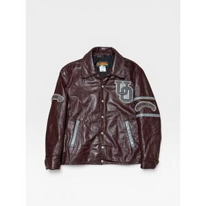 Vintage University Of Ottawa Leather Jacket 46 Sarah Criminology Unisex Men’s